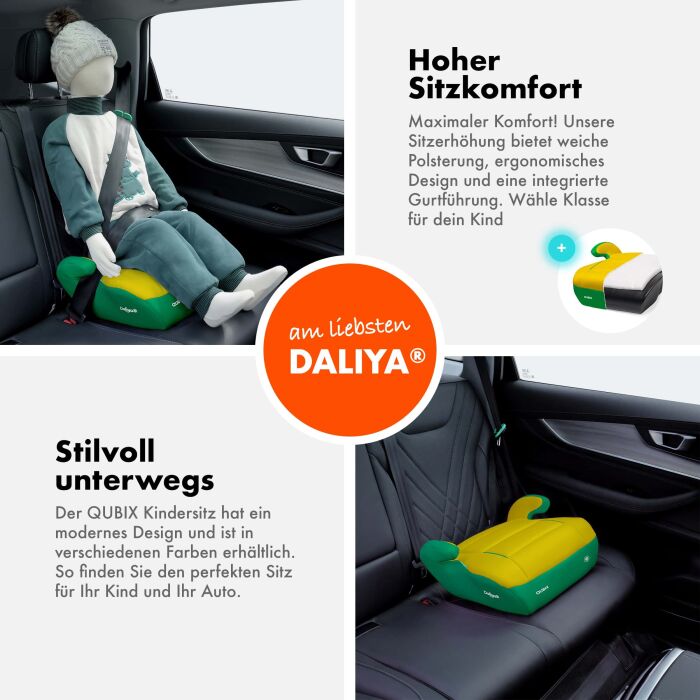 Daliya&reg; QUBIX Kindersitzerh&ouml;hung I-Size (Gr&uuml;n - Gelb)