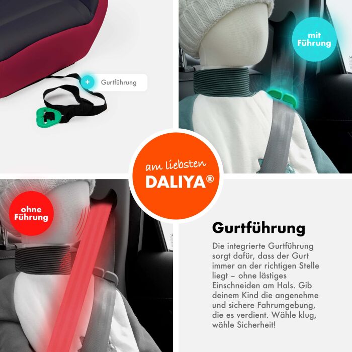 Daliya® QUBIX Kindersitzerhöhung I-Size (Rot - Schwarz)