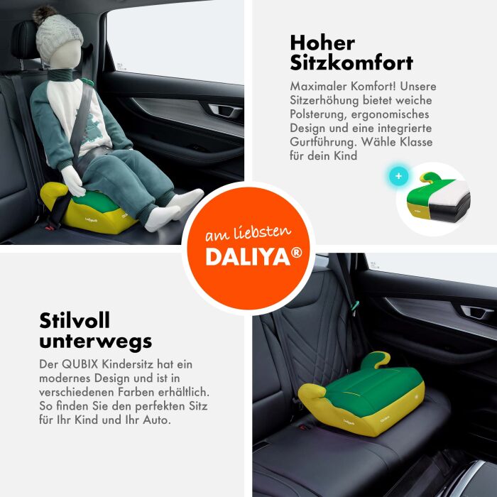 Daliya&reg; QUBIX Kindersitzerh&ouml;hung I-Size (Gelb - Gr&uuml;n)