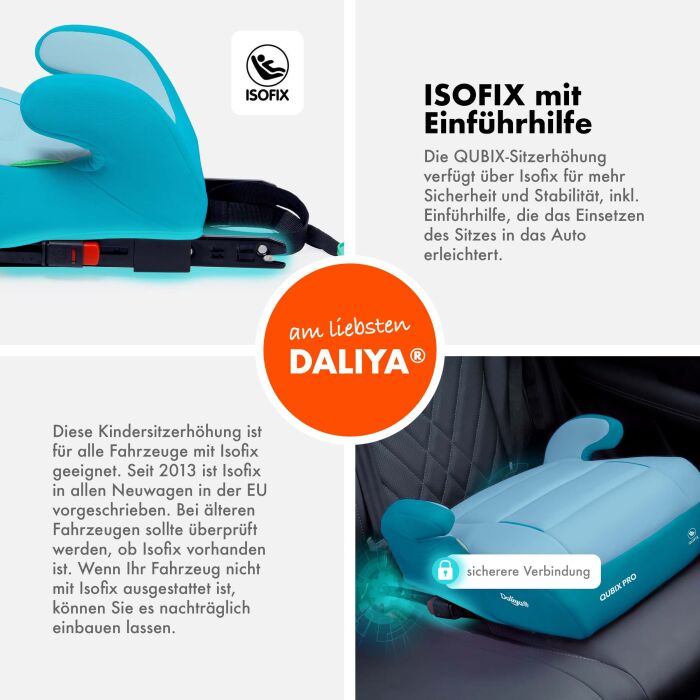 Daliya&reg; QUBIX PRO Kindersitzerh&ouml;hung Isofix und I-Size (Blau - Hellblau)