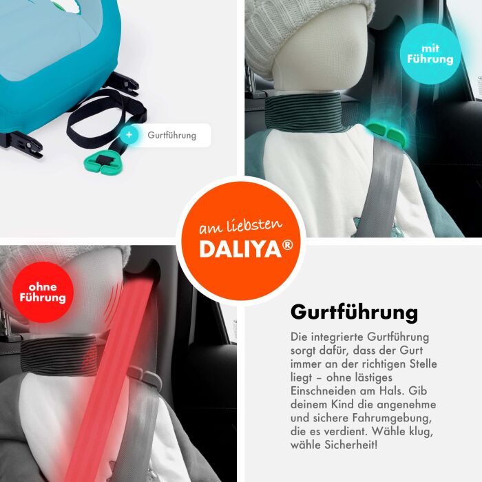 Daliya&reg; QUBIX PRO Kindersitzerh&ouml;hung Isofix und I-Size (Blau - Hellblau)