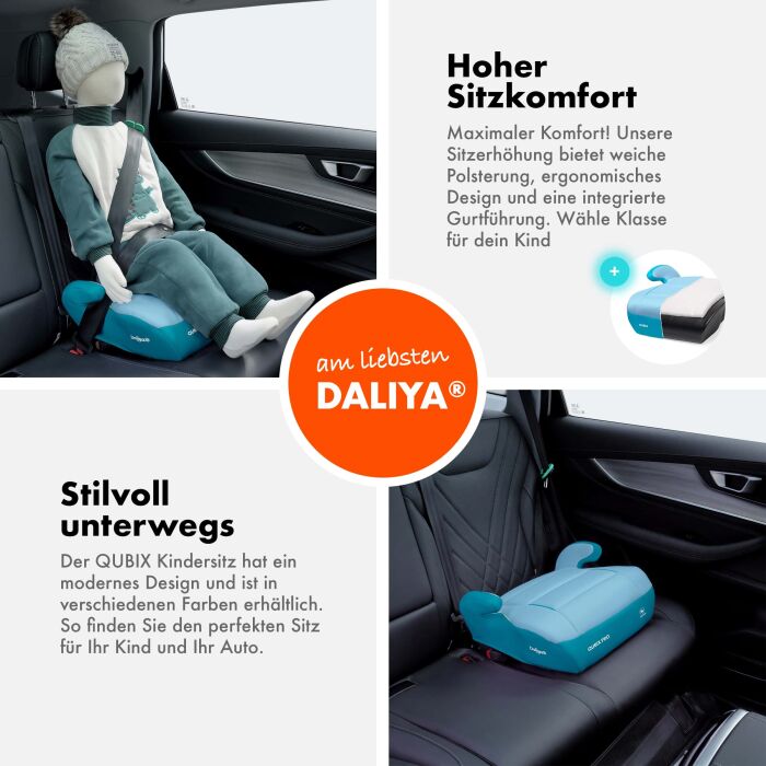 Daliya&reg; QUBIX PRO Kindersitzerh&ouml;hung Isofix und I-Size (Blau - Hellblau)