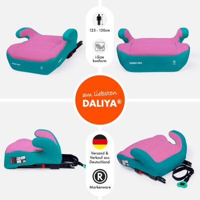 Daliya&reg; QUBIX PRO Kindersitzerh&ouml;hung Isofix und I-Size (T&uuml;rkis - Rosa)