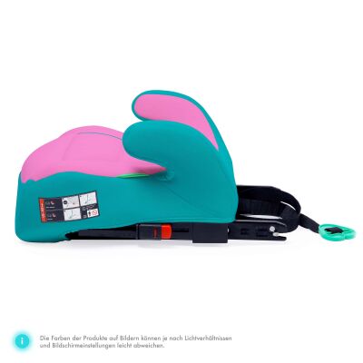 Daliya® QUBIX PRO Kindersitzerhöhung Isofix und I-Size (Türkis - Rosa)