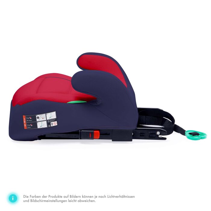 Daliya® QUBIX PRO Kindersitzerhöhung Isofix und I-Size (Dunkelblau - Rot)