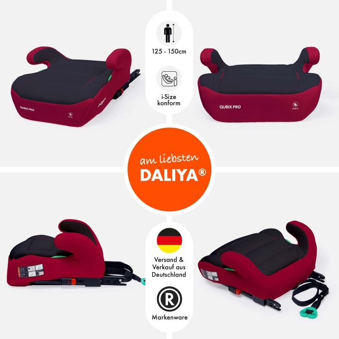 Daliya&reg; QUBIX PRO Kindersitzerh&ouml;hung Isofix und I-Size (Rot - Schwarz)