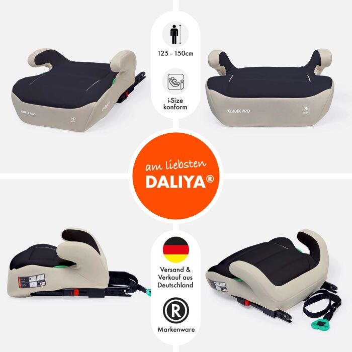 Daliya&reg; QUBIX PRO Kindersitzerh&ouml;hung Isofix und I-Size (Beige - Schwarz)