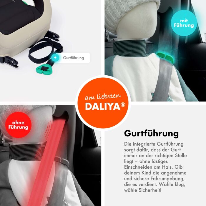 Daliya&reg; QUBIX PRO Kindersitzerh&ouml;hung Isofix und I-Size (Beige - Schwarz)