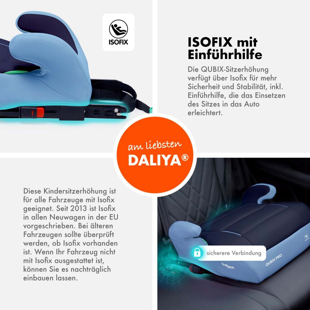 Daliya® QUBIX PRO Kindersitzerhöhung Isofix und I-Size