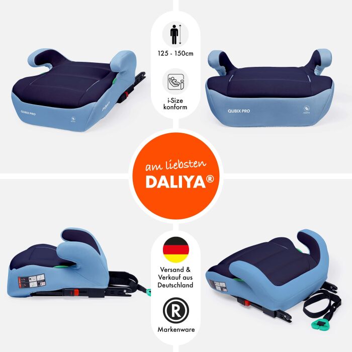 Daliya&reg; QUBIX PRO Kindersitzerh&ouml;hung Isofix und I-Size (Hellblau - Dunkelblau)