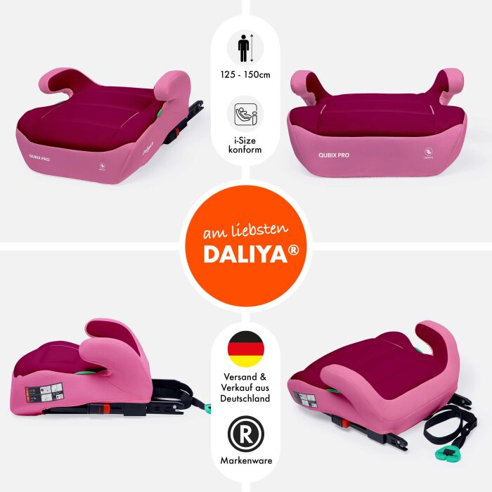 Daliya&reg; QUBIX PRO Kindersitzerh&ouml;hung Isofix und I-Size (Rosa - Magenta)