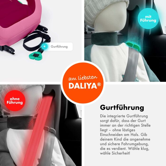 Daliya&reg; QUBIX PRO Kindersitzerh&ouml;hung Isofix und I-Size (Rosa - Magenta)