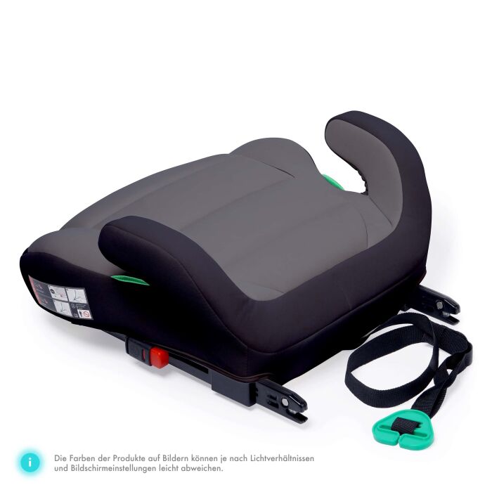 Daliya® QUBIX PRO Kindersitzerhöhung Isofix und I-Size (Schwarz - Grau)