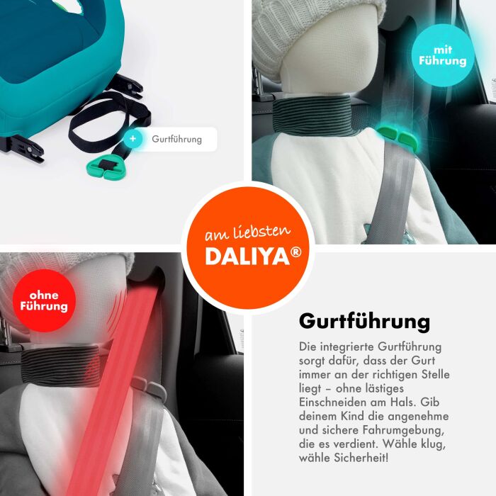 Daliya&reg; QUBIX PRO Kindersitzerh&ouml;hung Isofix und I-Size (T&uuml;rkis - Blau)