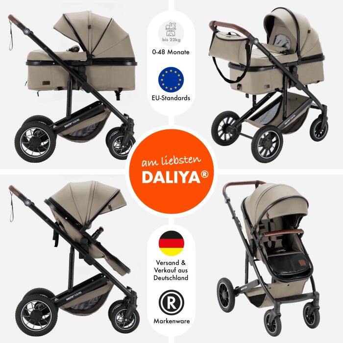 Daliya® FLEXI-PRO 2in1 Kinderwagen & Buggy (Beige...