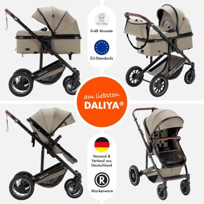 Daliya® FLEXI-PRO 2in1 Kinderwagen & Buggy (Beige Leinen)