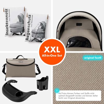 Daliya® FLEXI-PRO 2in1 Kinderwagen & Buggy (Beige Leinen)