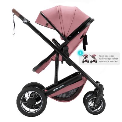 Daliya® FLEXI-PRO 2in1 Kinderwagen & Buggy (Rosa Leinen)