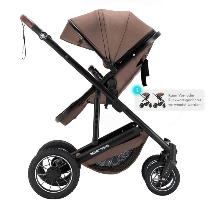 Daliya® FLEXI-PRO 2in1 Kinderwagen & Buggy (Beige-Rosa Leinen)