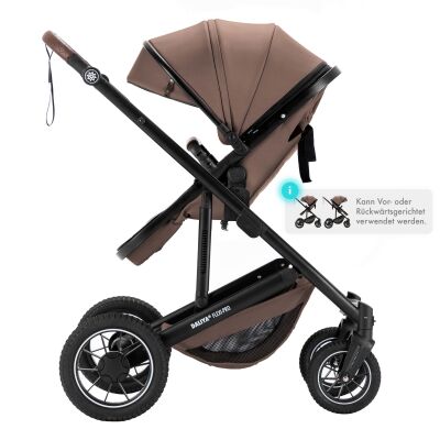 Daliya® FLEXI-PRO 2in1 Kinderwagen & Buggy (Beige-Rosa Leinen)