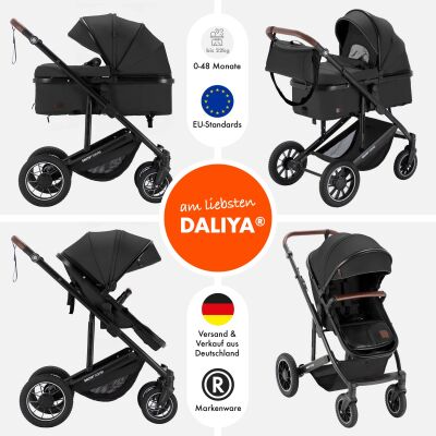 Daliya® FLEXI-PRO 2in1 Kinderwagen & Buggy (Dunkelgrau Leinen)