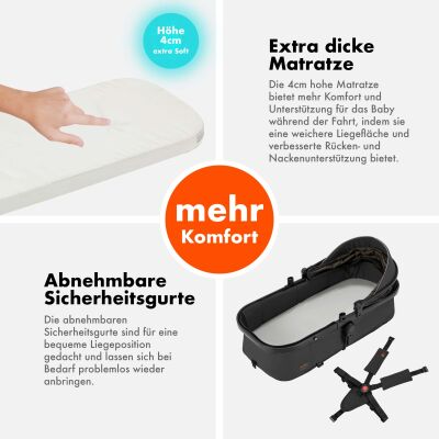 Daliya® FLEXI-PRO 2in1 Kinderwagen & Buggy (Dunkelgrau Leinen)