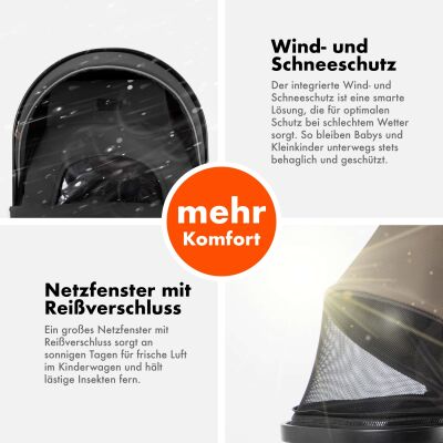 Daliya® FLEXI-PRO 2in1 Kinderwagen & Buggy (Dunkelgrau Leinen)
