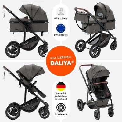 Daliya® FLEXI-PRO 2in1 Kinderwagen & Buggy (Grau-Grün)