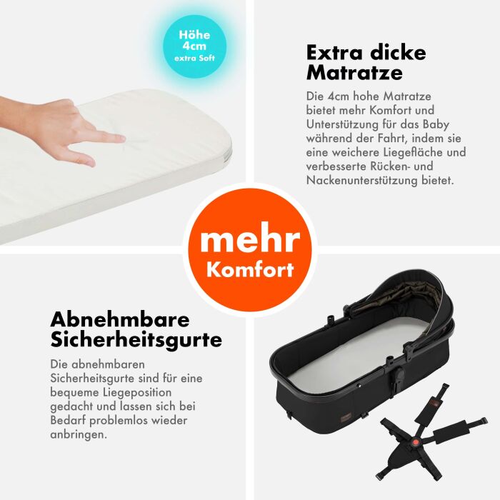 Daliya® FLEXI-PRO 2in1 Kinderwagen & Buggy (Schwarz Uni)