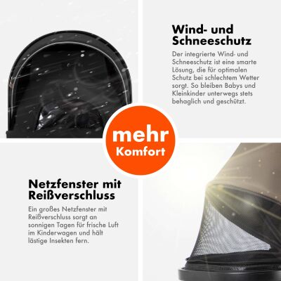Daliya® FLEXI-PRO 2in1 Kinderwagen & Buggy (Schwarz Uni)