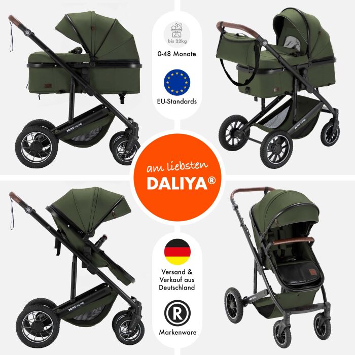 Daliya® FLEXI-PRO 2in1 Kinderwagen & Buggy (Olivgrün)