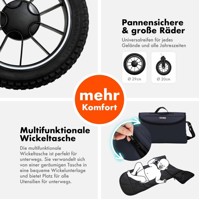 Daliya&reg; FLEXI-PRO 2in1 Kinderwagen &amp; Buggy (Blau-Grau)