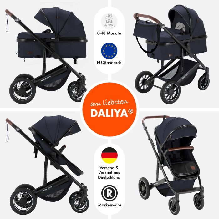 Daliya&reg; FLEXI-PRO 2in1 Kinderwagen &amp; Buggy (Blau-Grau)