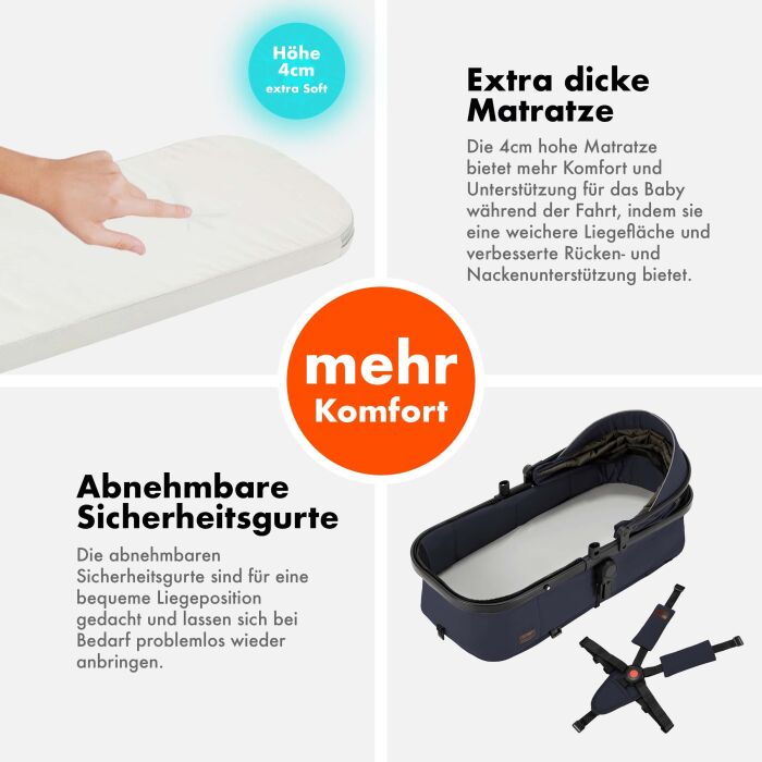 Daliya® FLEXI-PRO 2in1 Kinderwagen & Buggy (Blau-Grau)
