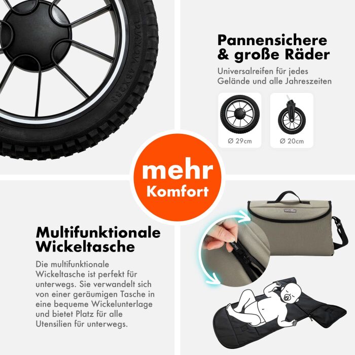 Daliya® FLEXI-PRO 2in1 Kinderwagen & Buggy (Beige)