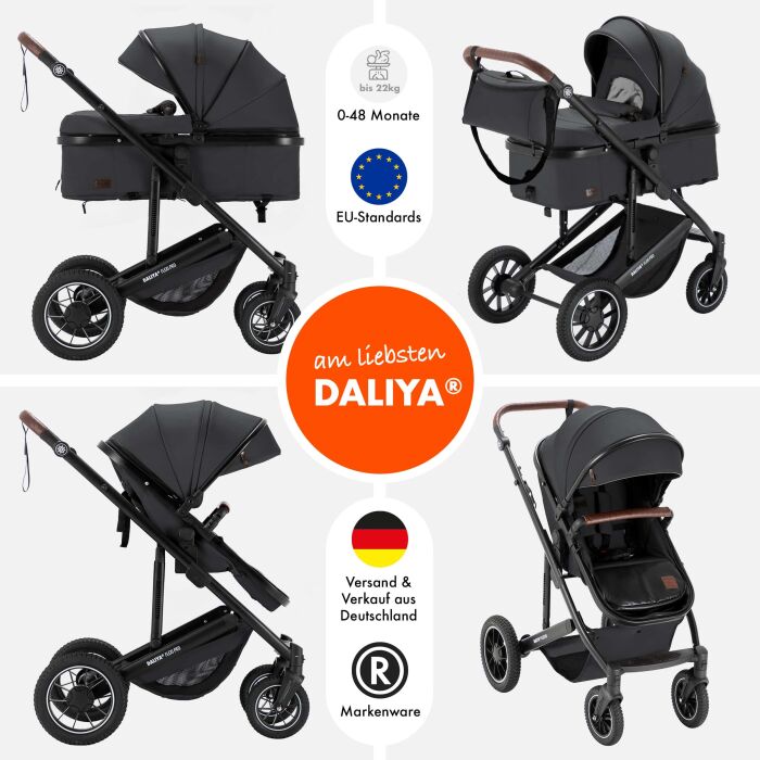 Daliya&reg; FLEXI-PRO 2in1 Kinderwagen &amp; Buggy (Dunkel-Grau)