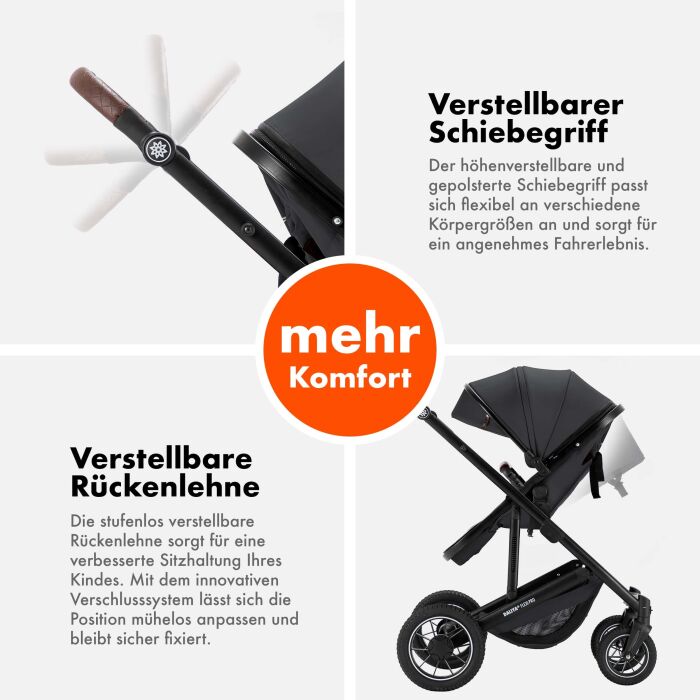 Daliya&reg; FLEXI-PRO 2in1 Kinderwagen &amp; Buggy (Dunkel-Grau)