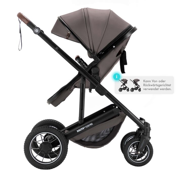 Daliya® FLEXI-PRO 2in1 Kinderwagen & Buggy (Braun-Grau)
