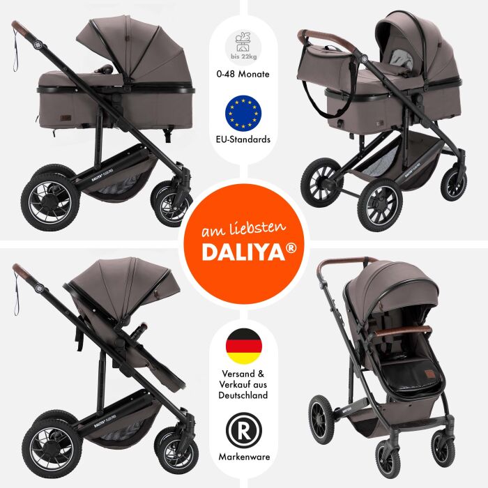 Daliya&reg; FLEXI-PRO 2in1 Kinderwagen &amp; Buggy (Braun-Grau)