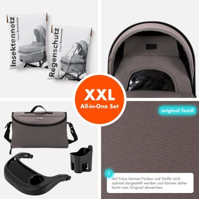 Daliya® FLEXI-PRO 2in1 Kinderwagen & Buggy (Braun-Grau)