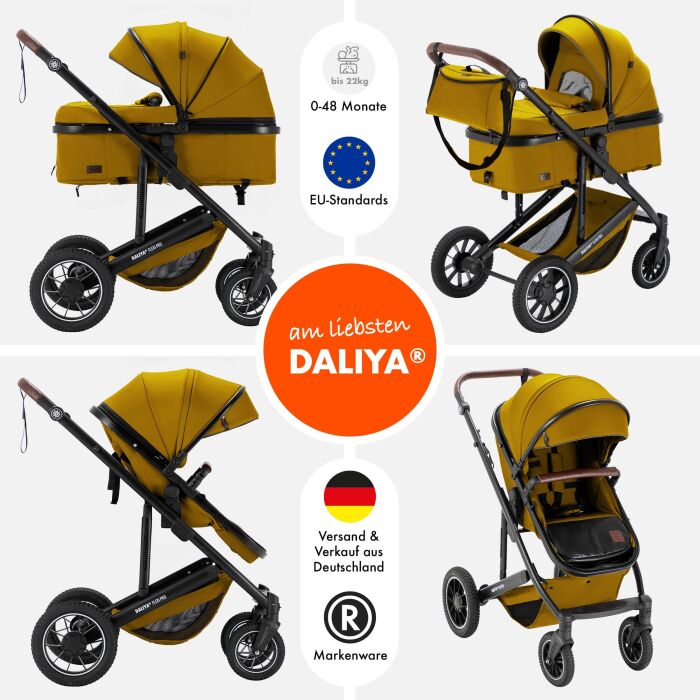 Daliya&reg; FLEXI-PRO 2in1 Kinderwagen &amp; Buggy (Gelb)
