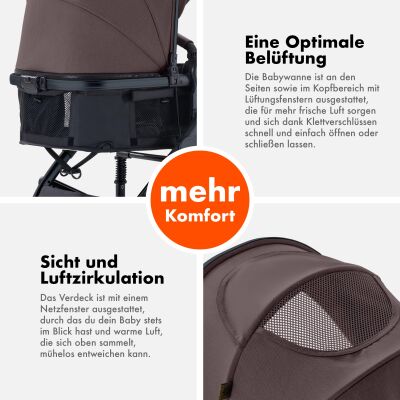 Daliya® NEOMOVE 3in1 Kinderwagen & Buggy (Schwarz-Weinrot)