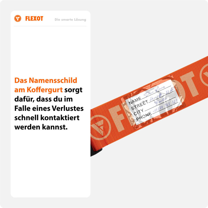 Flexot Koffergurt mit Clip-Schnalle (Farbauswahl)