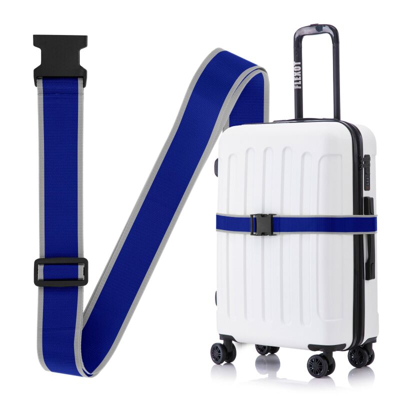 Flexot® Koffergurt mit Clip-Schnalle (Grau-Blau)
