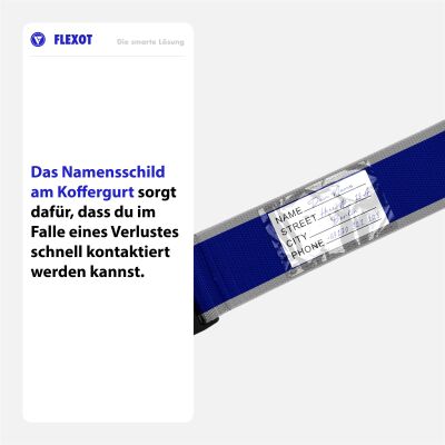 Flexot® Koffergurt mit Clip-Schnalle (Grau-Blau)