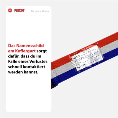 Flexot® Koffergurt mit Clip-Schnalle (Rot-Weiß-Blau)