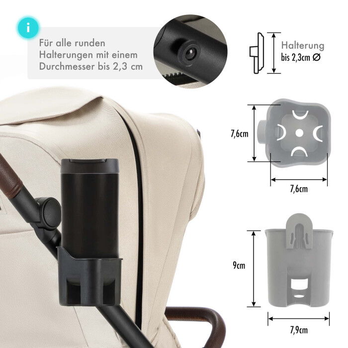 Daliya® NEOMOVE Flaschen- und Becherhalter – Universell für Kinderwagen und Auto-Kindersitze