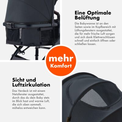 Daliya® NEOMOVE 2in1 Kinderwagen & Buggy (Schwarz-Schwarz)