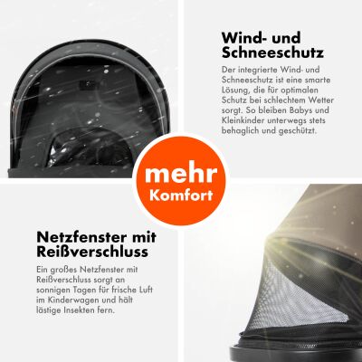 Daliya® FLEXI-PRO M 2in1 Kinderwagen & Buggy (Dunkelgrau)