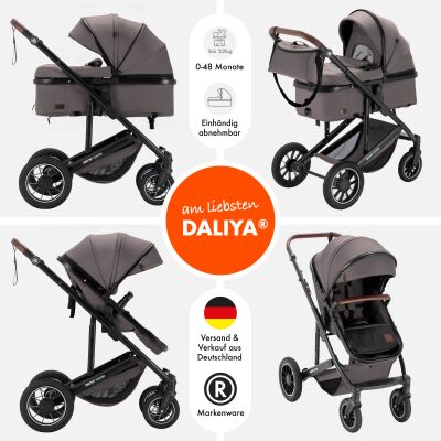 Daliya® FLEXI-PRO M 2in1 Kinderwagen & Buggy (Braun-Grau)